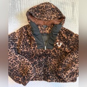 True religion cheetah half zip